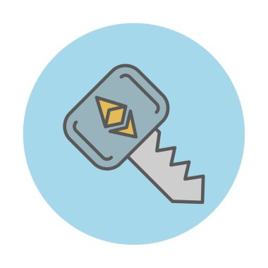 Ethereum anahtar simgesi, vektör illüstrasyon tasarımı
