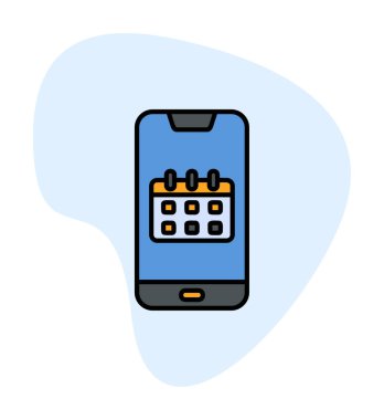 Beyaz arkaplanda Akıllı Telefon Takvim vektör çizelgesi