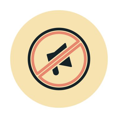 Sessizleştirilmiş simge vektör çizimi