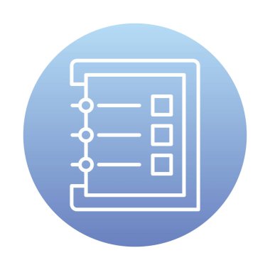 Basit not defteri arayüzü simgesi, vektör illüstrasyonu