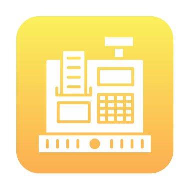 Kasiyer Makine simgesi vektör illüstrasyonu