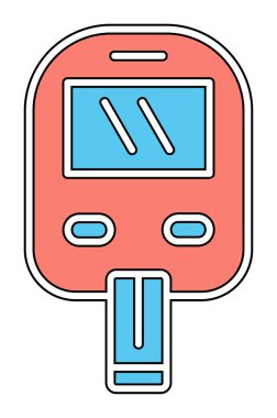 Glucometer simgesi, vektör illüstrasyonu basit tasarım