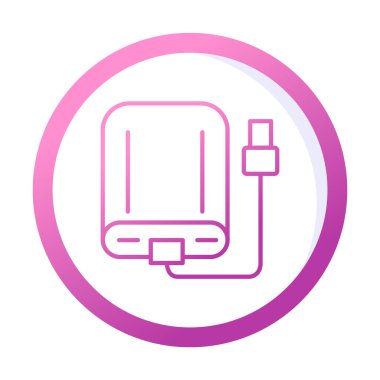 harici sabit disk simgesi, vektör illüstrasyonu basit tasarım