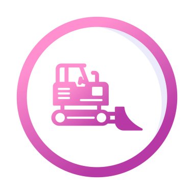 Buldozer simgesi vektör logosu illüstrasyonu