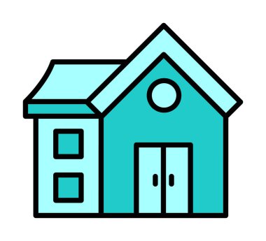 Eve. Web simgesi basit illüstrasyon