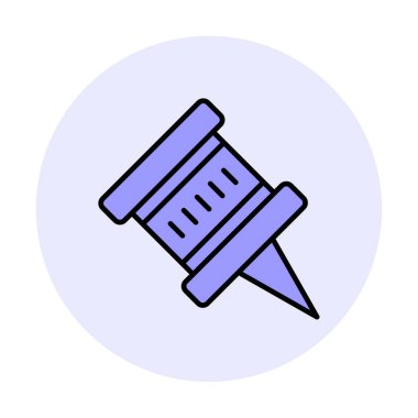 İğne simgesine bas. vektör illüstrasyonu