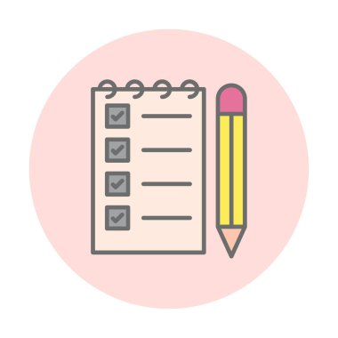 Not Defteri Yazma Web simgesi vektör çizimi