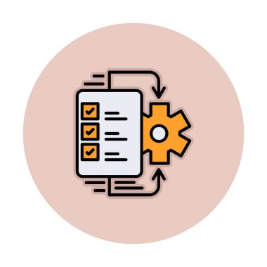 Çalışma akışı simgesi tasarımı, vektör illüstrasyonu                            
