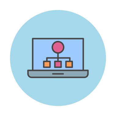 Basit Laptop Ekran simgesi, vektör illüstrasyonu