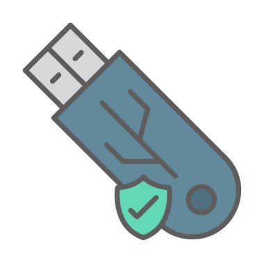 usb güvenli web için basit simge.