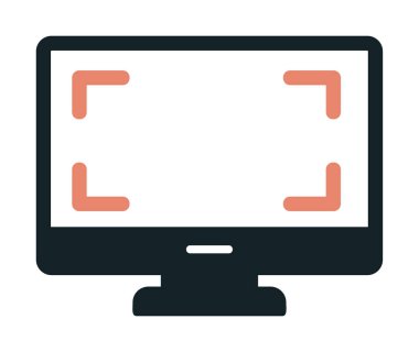 bilgisayar izleme simgesi, vektör illüstrasyonu basit tasarım