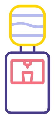 Basit Su Soğutucu simgesi, vektör illüstrasyonu