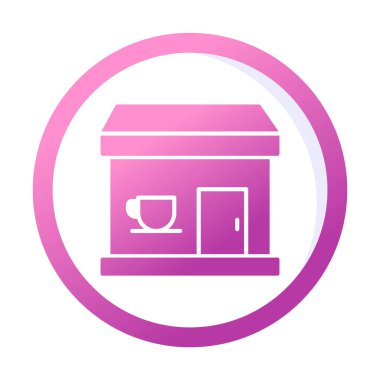 Kahve dükkanı ikonu. Basit logo