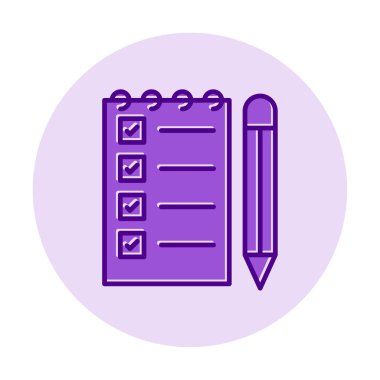 Not Defteri Yazma Web simgesi vektör çizimi