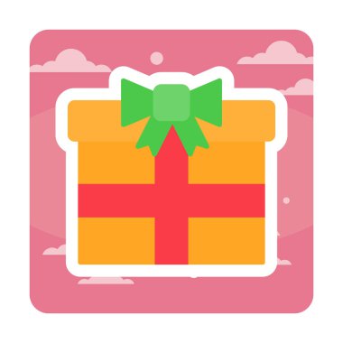 hediye kutusu simgesi, vektör illüstrasyonu  