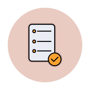 Simge vektör illüstrasyonunu onayla, kontrol listesi 