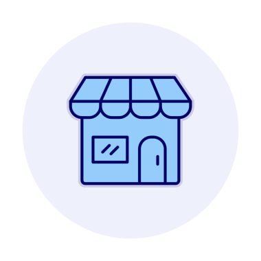 Dükkan cephesi simgesi, vektör illüstrasyonu