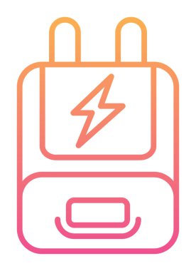 Adaptör simgesi. özet güç dolgu vektör rengi düz izole 