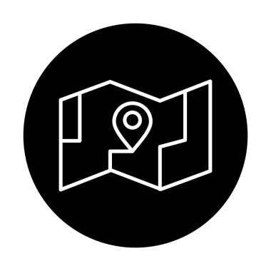 GPS konum vektörü simgesine sahip harita