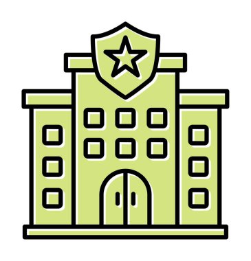 Polis karakolu simgesi, vektör illüstrasyonu basit tasarım