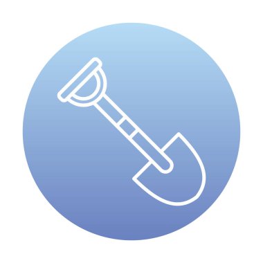 Bahçe küreği ikonu. Kürek karikatür simgesinin vektör çizimi                 