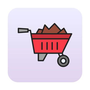 El arabası düz simgesi, tasarım için vektör illüstrasyonu 