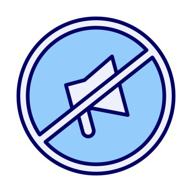 Sessizleştirilmiş simge vektör çizimi