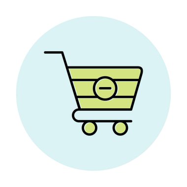 Cart simgesi vektör illüstrasyonunu sil