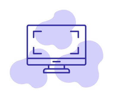 bilgisayar izleme simgesi, vektör illüstrasyonu basit tasarım