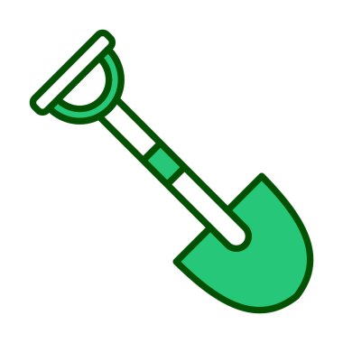 Bahçe küreği ikonu. Kürek karikatür simgesinin vektör çizimi                 