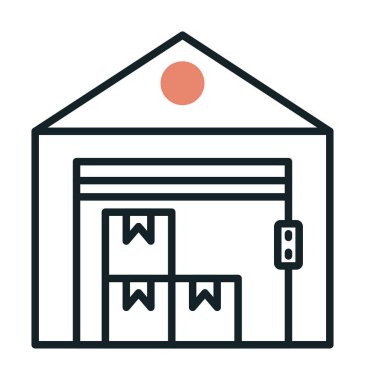 Web için depo vektör simgesinin basit illüstrasyonu