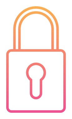 Asma kilit. Web simgesi basit illüstrasyon