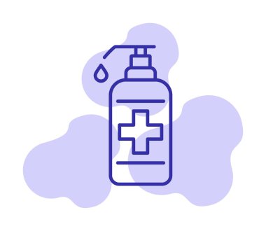 Bir dezenfektan şişesinin basit bir çizimi