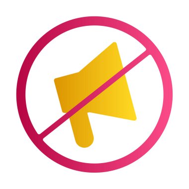 Sessizleştirilmiş simge vektör çizimi