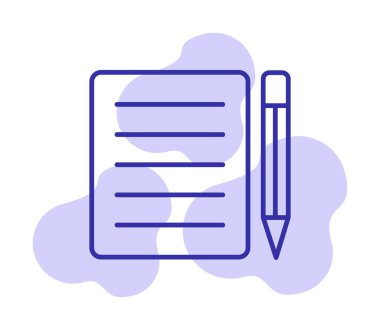 Basit Not Defteri simgesi, vektör illüstrasyonu