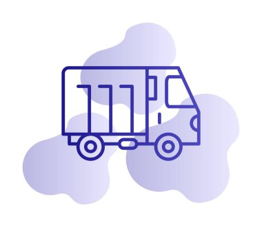 Web ve mobil uygulama tasarımınız için kamyon simgesi vektörü, kargo kamyonu logosu konsepti