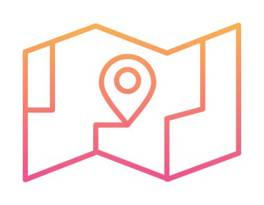 GPS konum vektörü simgesine sahip harita