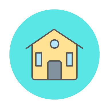 Eve. Web simgesi basit illüstrasyon