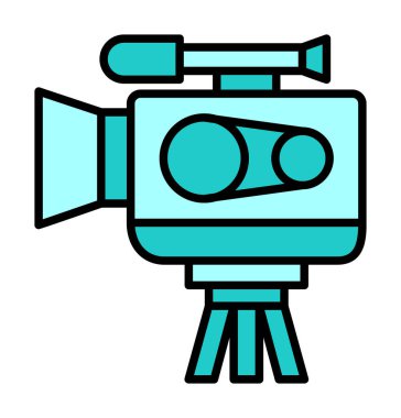 Video kamera. Web simgesi basit illüstrasyon 