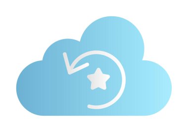 Yıldızlı bulut ve oku yeniden yükle. vektör illüstrasyonu 