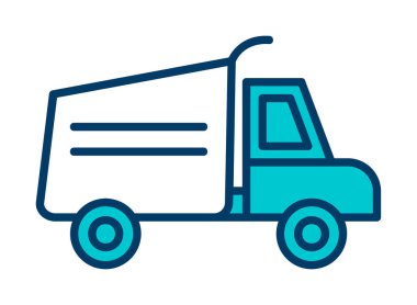 Web ve mobil uygulama tasarımınız için kamyon simgesi vektörü, kargo kamyonu logosu konsepti