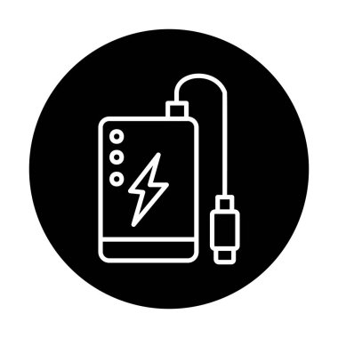 Power Bank web simgesi beyaz arkaplanda izole edildi