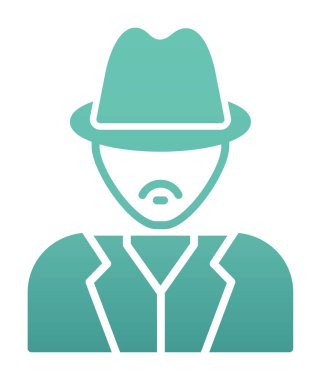 Dedektif ikon vektör illüstrasyonu