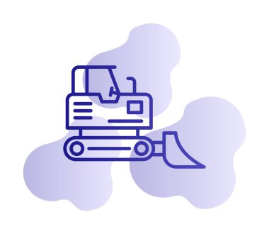 Buldozer simgesi vektör logosu illüstrasyonu