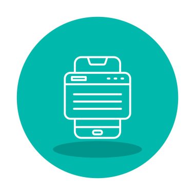 Basit Akıllı Telefon Tarayıcı simgesi, vektör illüstrasyonu