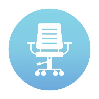 Ofis koltuğu. Web simgesi basit illüstrasyon