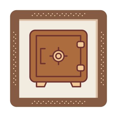 Güvenli simge, loker işareti, vektör illüstrasyonu