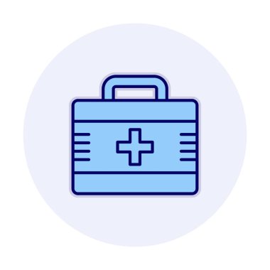 İlk yardım çantası simgesi. Acil durumlar için tıbbi ekipman