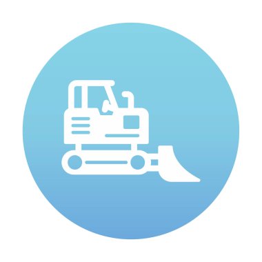 Buldozer simgesi vektör logosu illüstrasyonu