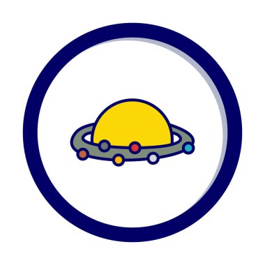 Güneş sistemi. Gezegenler Güneş 'in etrafında döner.